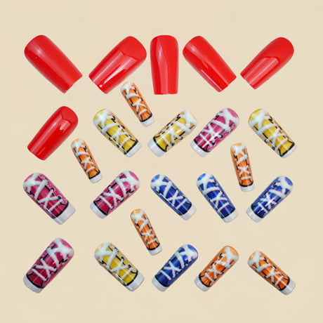 24pcs/Set Colorful Shoes Press-On Nails