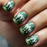 24pcs/Set Christmas Snowflake Tree Press-On Nails