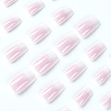 24pcs/Set White French Ombre Press-On Nails