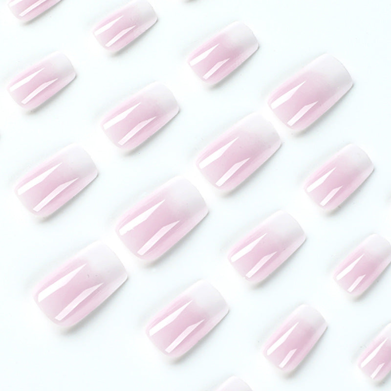 24pcs/Set White French Ombre Press-On Nails
