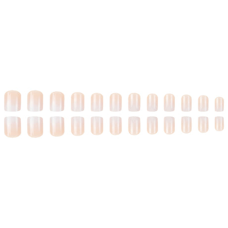 24pcs/Set Pink-to-White Gradient Short Press On Nails