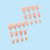 24pcs/Set White French Tip Bow Press-On Nails