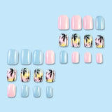 24pcs/Set Coconut Trees and Beach Press-On Nails