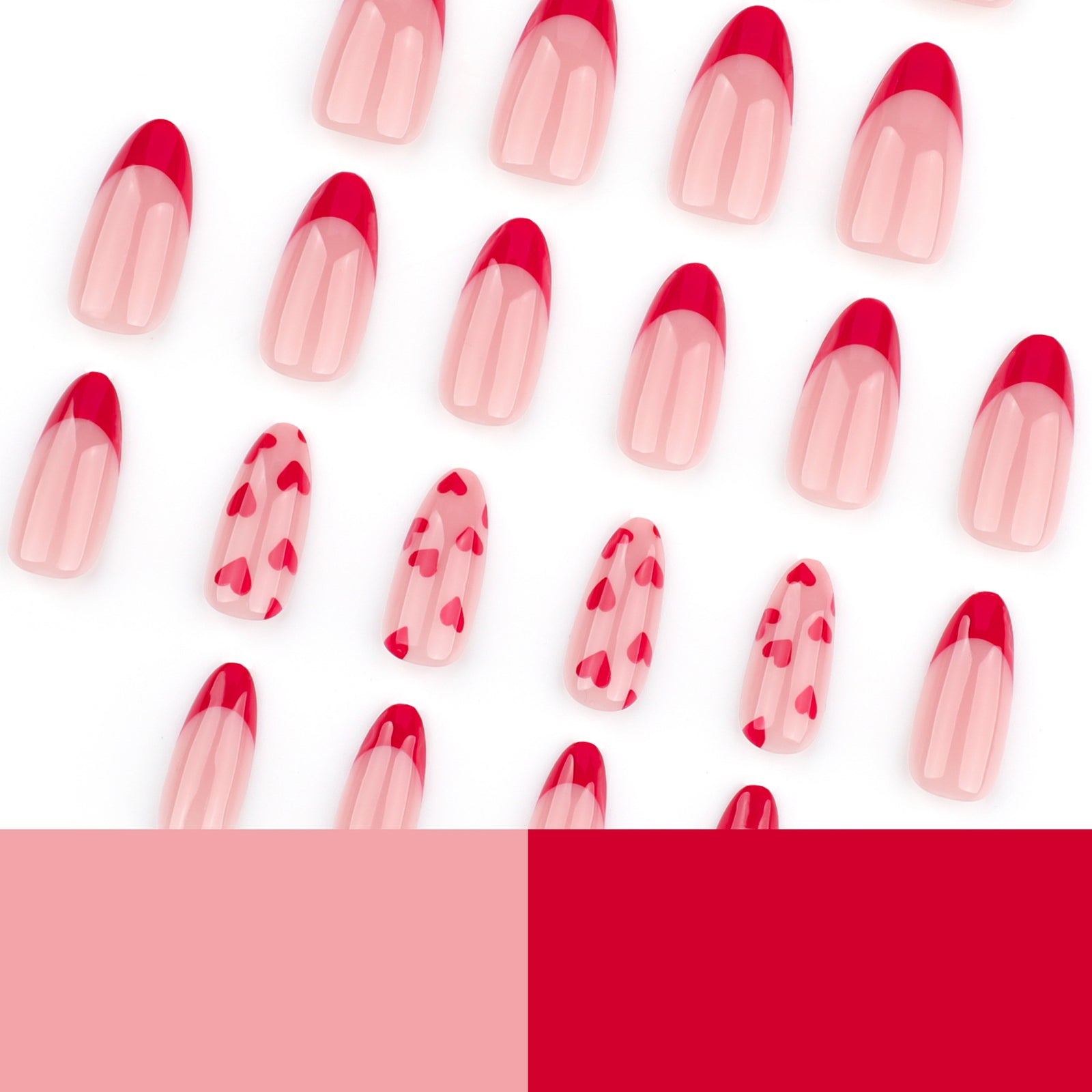 24pcs/Set Red Edge French Tips Press-On Nails