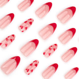 24pcs/Set Red Edge French Tips Press-On Nails