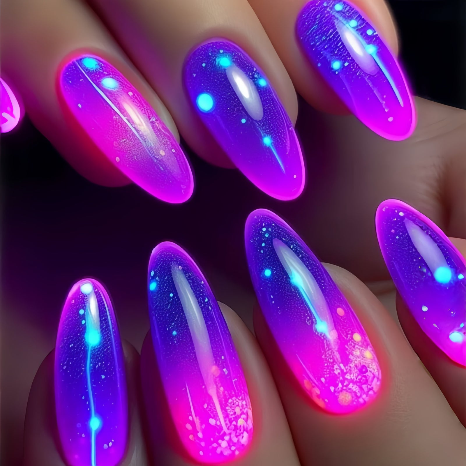 24pcs/Set Colorful Gradient Pink Press-On Nails