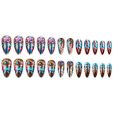 24pcs/Set Colorful Feathers Press-On Nails