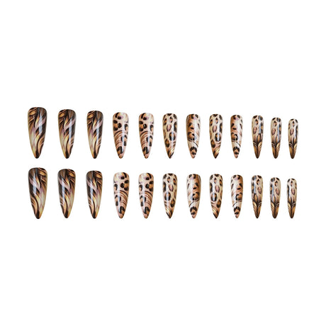 24pcs/Set Leopard Press-On Nails