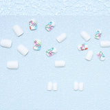 24pcs/Set Colorful Ombre Branch Press-On Nails