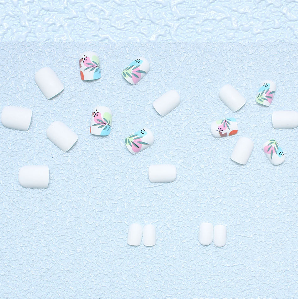 24pcs/Set Colorful Ombre Branch Press-On Nails