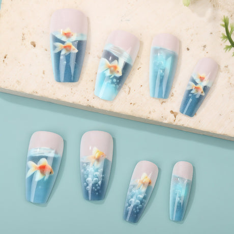 24pcs/Set Little Fish Press-On Nails