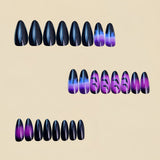 24pcs/Set Purple Castle & Bats Press-On Nails