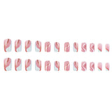 24pcs/Set White Leaf French Tips Short Press On Nails