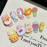 10pcs/Set 3D Art Cartoon Press-On Nails