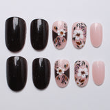 24pcs/Set Autumn & Winter Floral Press-On Nails