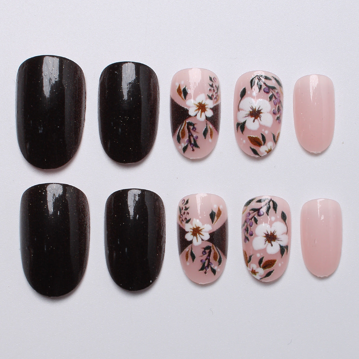 24pcs/Set Autumn & Winter Floral Press-On Nails