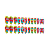 24pcs/Set Macaron Colorful Polka Dots Press-On Nails