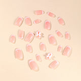 24pcs/Set White French Tip Bow Press-On Nails