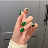 24pcs/Set Green Cat Eye Press-On Nails