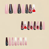 24pcs/Set Red Roses Press-On Nails