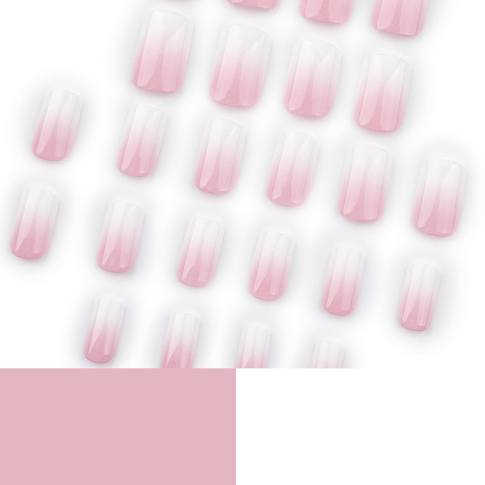24pcs/Set Minimal Pink & White Ombre Press-On Nails