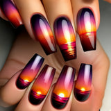 24pcs/Set Sunset Gradient Press-On Nails