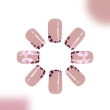 24pcs/Set Pink Leopard & Butterfly Press-On Nails