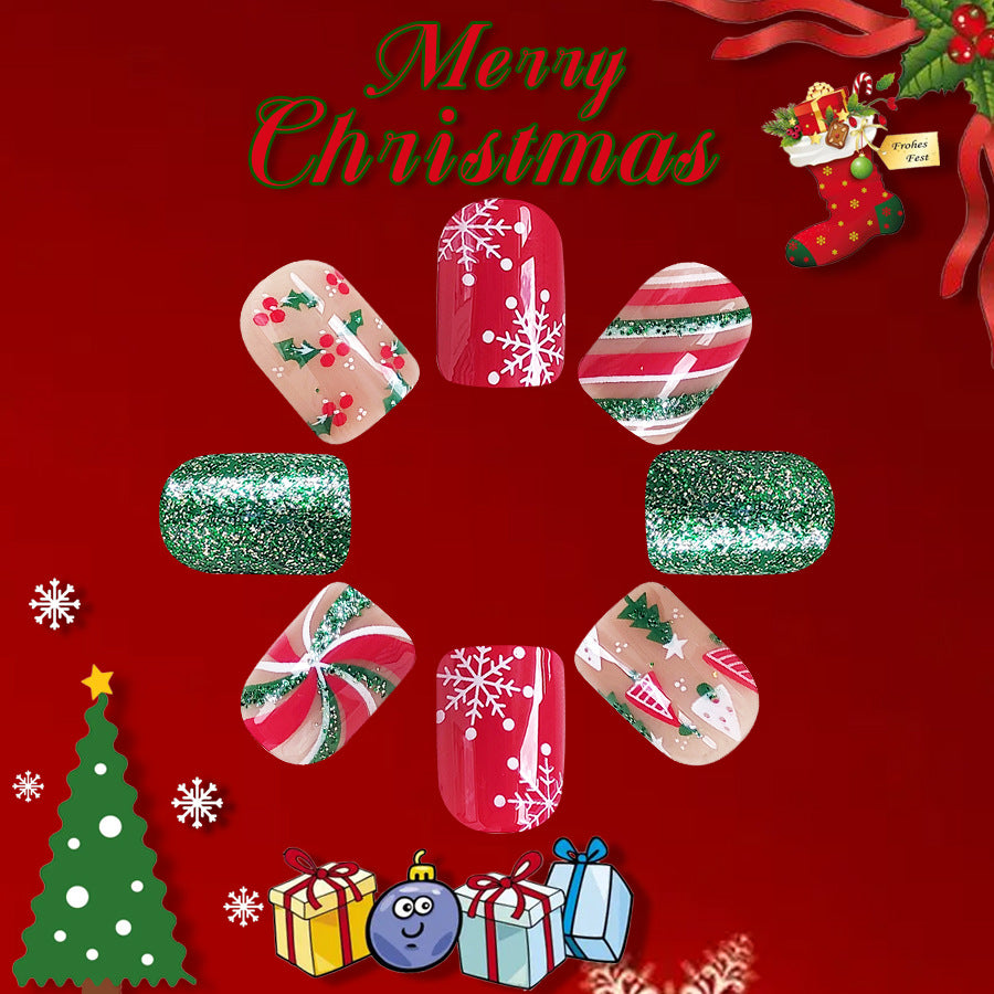 24pcs/Set Christmas Press-On Nails