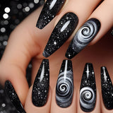 24pcs/Set Space Black Hole Press-On Nails