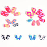 24pcs/Set Dopamine-Inspired Colorful Graffiti Press-On Nails