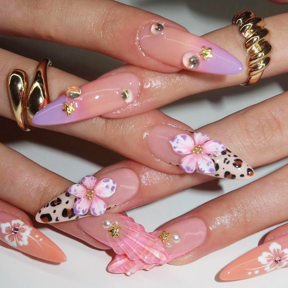 24pcs/Set Leopard Press-On Nails