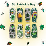 24pcs/Set Cartoon Clover Beer Press-On Nails