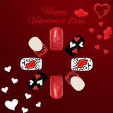 24pcs/Set Valentine's Day French Heart Lips Press-On Nails