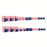 24pcs/Set Flag-Inspired Striped Stars Press On Toe Nails