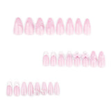 24pcs/Set 3D Bow & Camellia Flower Press-On Nails