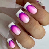 24pcs/Set Ombre Purple French Tips Press-On Nails