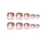 24pcs/Set Chocolate Lava French Tips Press On Toe nails