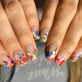 24pcs/Set Spring Bloom French Press-On Nails