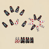 24pcs/Set Black, White & Red Hearts Press-On Nails