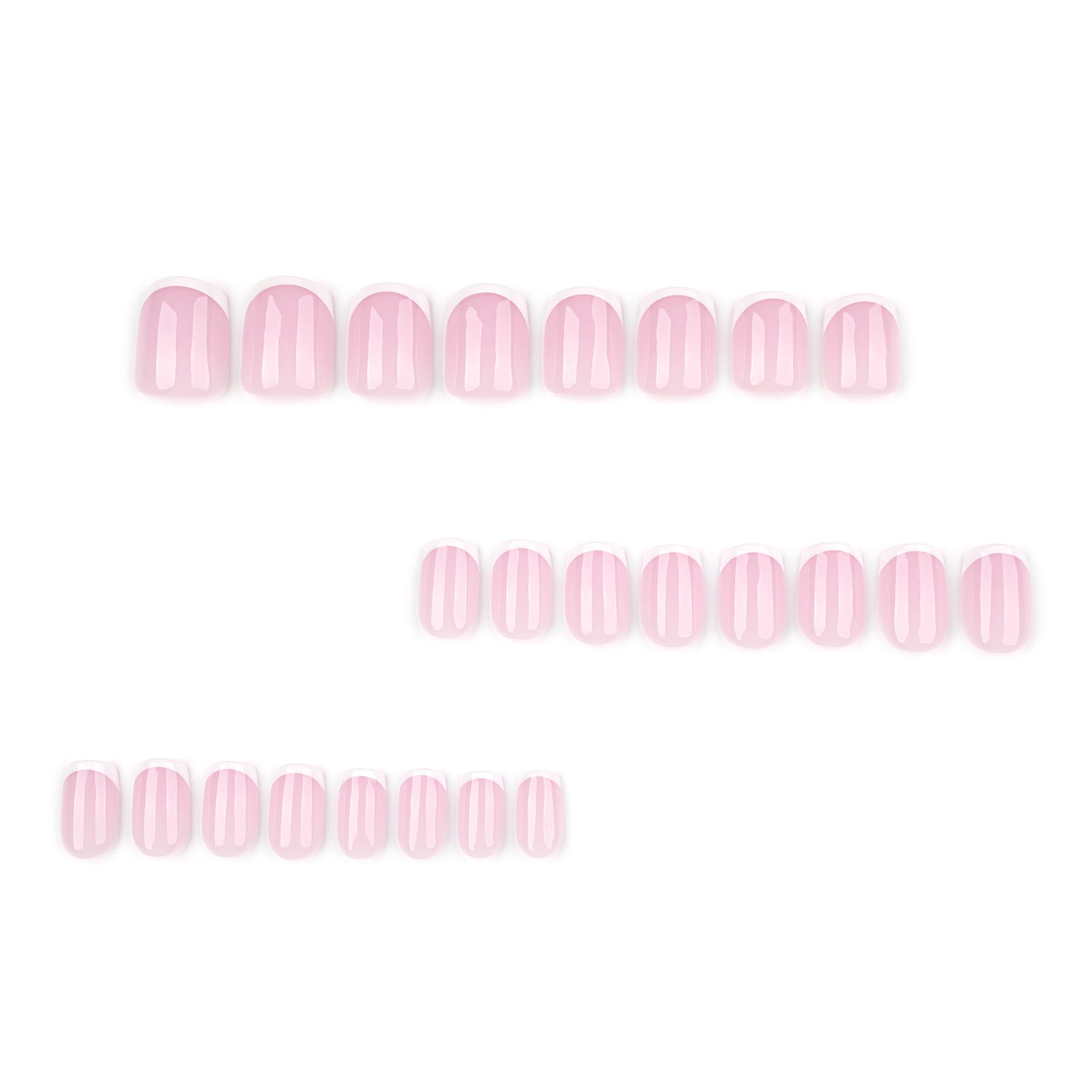 24pcs/Set Minimalist White French Short Press On Nails