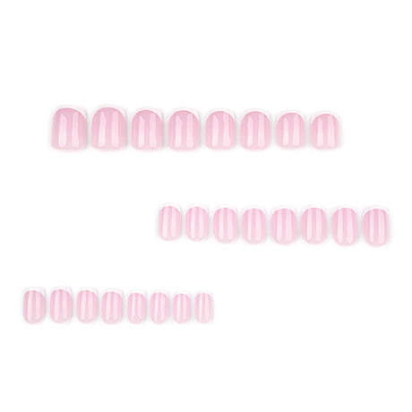 24pcs/Set Minimalist White French Short Press On Nails