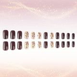 24pcs/Set Autumn–Winter Leaf Ombre Press-On Nails