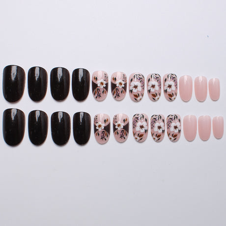 24pcs/Set Autumn & Winter Floral Press-On Nails