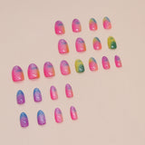 24pcs/Set Candy-Colored Cat Eye Press-On Nails