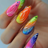 24pcs/Set Colorful Gradient Press-On Nails