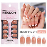 24pcs/Set Classic French Style Almond Press-On Nails