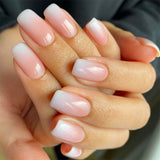 24pcs/Set White French Ombre Press-On Nails