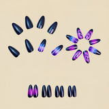 24pcs/Set Purple Castle & Bats Press-On Nails