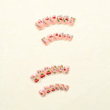 24pcs/Set Cute Cartoon Car Short Press-On Nails