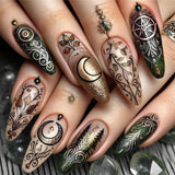 24pcs/Set RMandala Wind Moon Press-On Nails